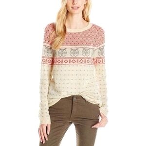 Woolrich Winking Owls Sweater Fair Isle Mohair Slouchy Women Size S